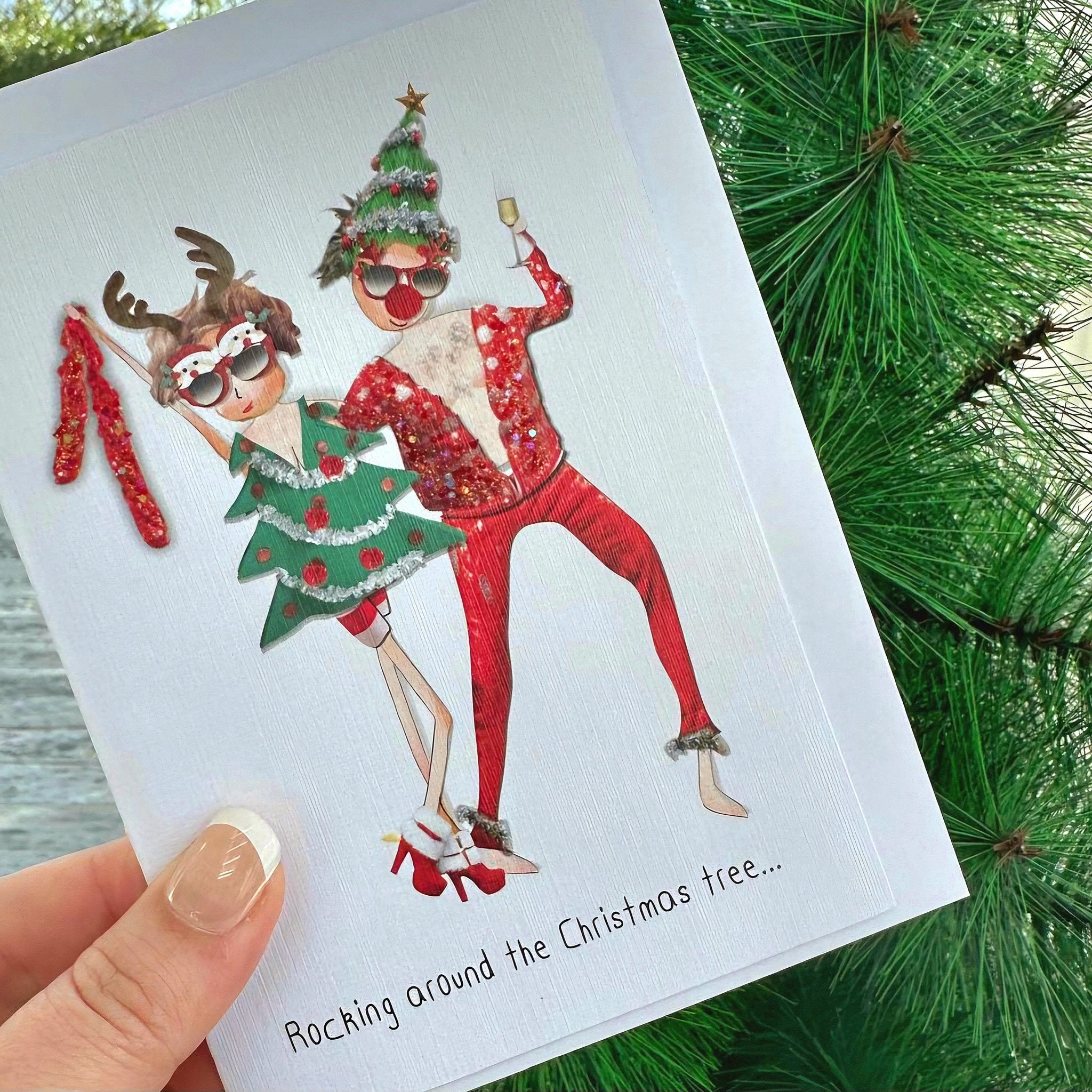 Rocking around the tree: NZ Made Greeting Card, Christmas, , by Icandy Design Ltd