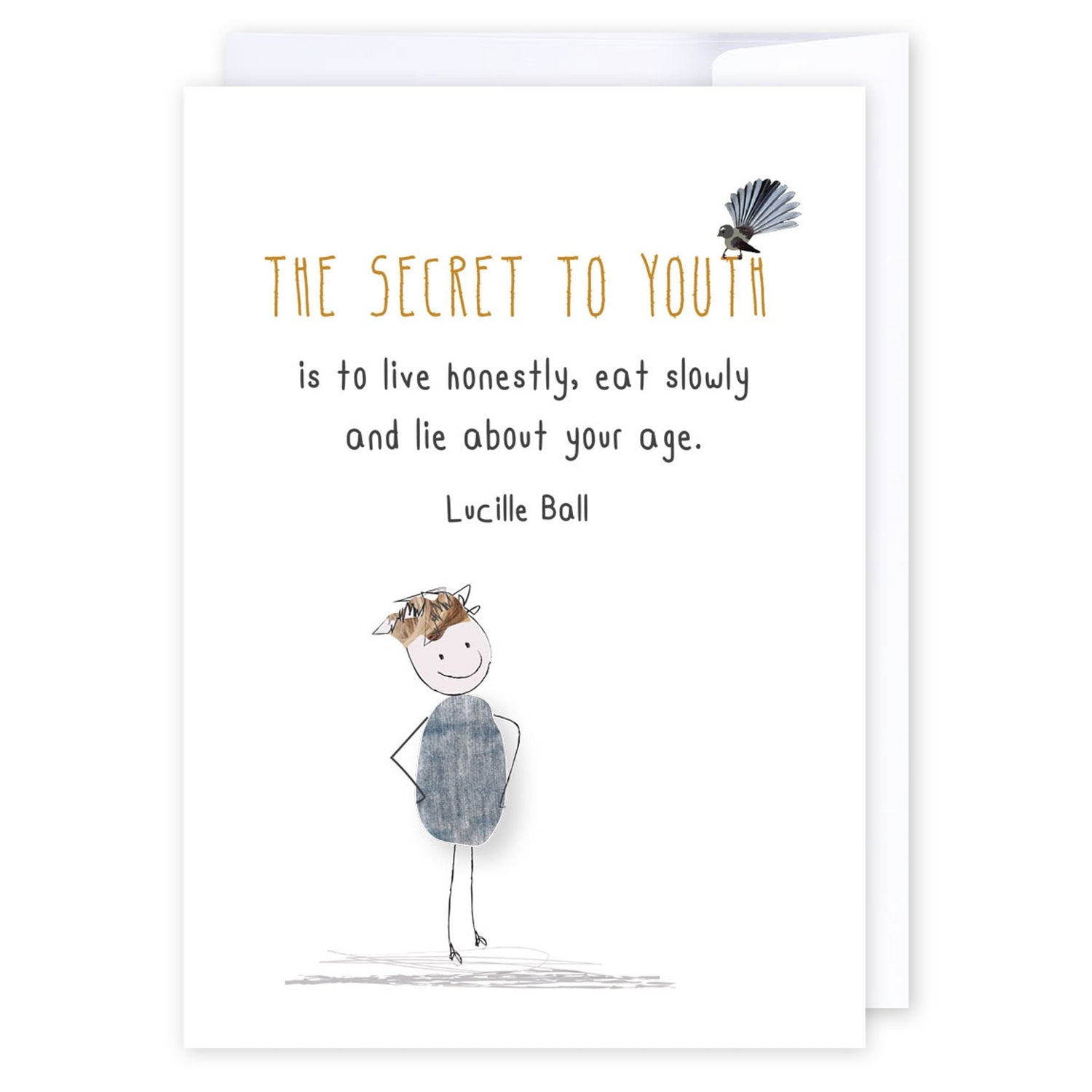 Secret to youth: NZ Made Greeting Card, Birthday, Fun, Hilda &amp; Co. by iCandy Publishing