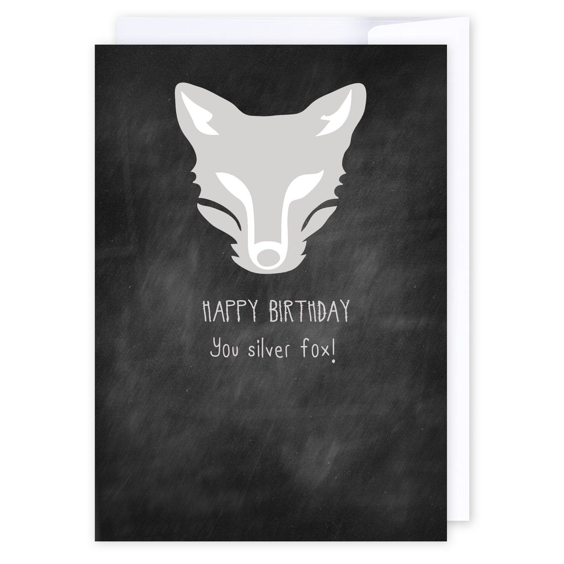 Silver fox: NZ Made Greeting Card, Birthday, Clearance, For Him by Icandy Design Ltd