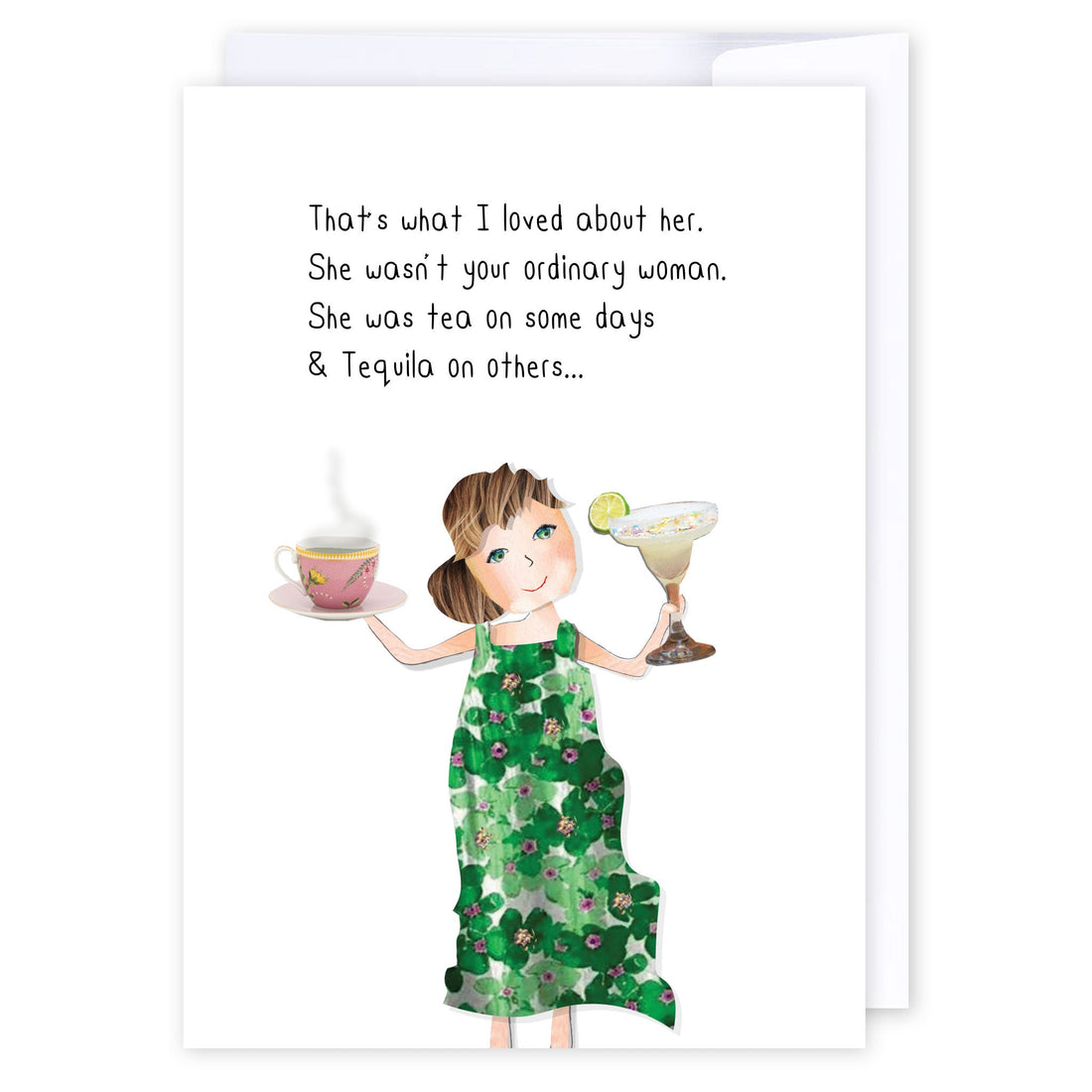 Tea and tequila: NZ Made Greeting Card, For Her, Friendship, Fun by Icandy Design Ltd