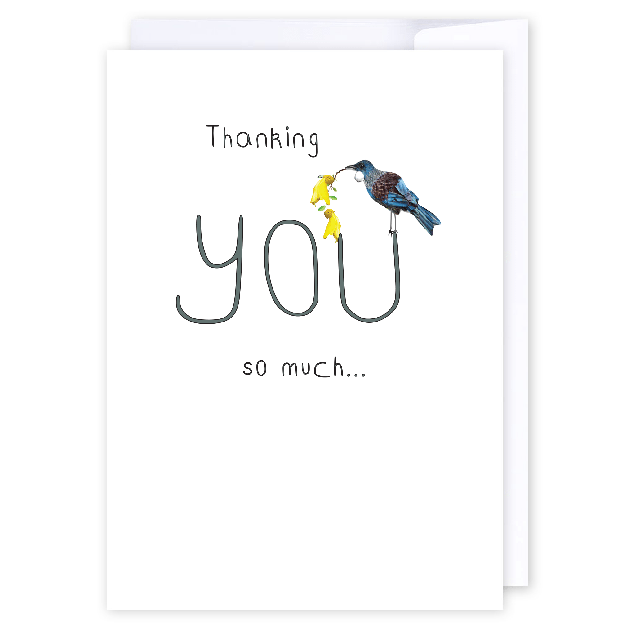 Thank you Tui: NZ Made Greeting Card, Appreciation, Jandal &amp; Ink, Kiwiana by iCandy Publishing