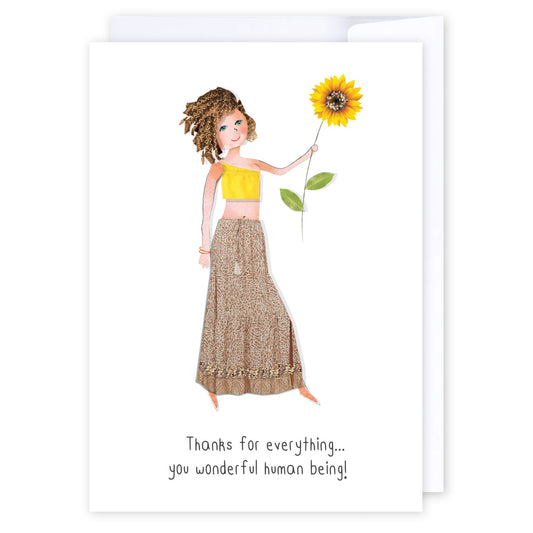 Thanks to a wonderful human: NZ Made Greeting Card, Appreciation, Lisa's letters, New by iCandy Publishing