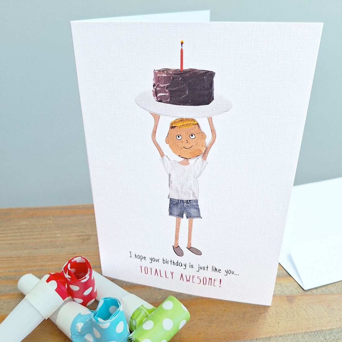 Totally awesome birthday: NZ Made Greeting Card, Best sellers, Birthday, For Him by Icandy Design Ltd