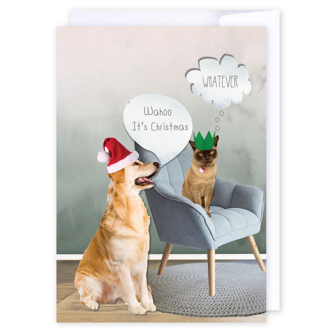 Wahoo Christmas: NZ Made Greeting Card, Cats &amp; Dogs, Christmas, Clearance by Icandy Design Ltd