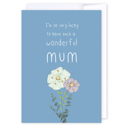 Wonderful Mum Flowers: NZ Made Greeting Card, Birthday, Mums, by Icandy Design Ltd