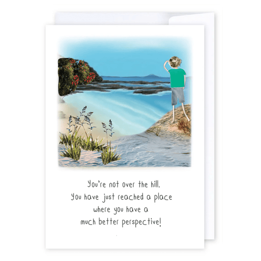 You're not over the hill: NZ Made Greeting Card, Best sellers, Birthday, Jandal & Ink by iCandy Publishing