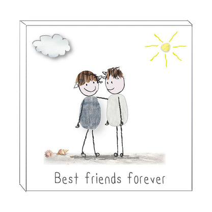 Art Block - Best friends forever: NZ Made Greeting Card, , , by Icandy Design Ltd