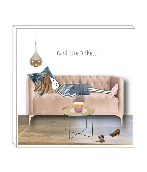 Art block - Breathe: NZ Made Greeting Card, , , by Icandy Design Ltd