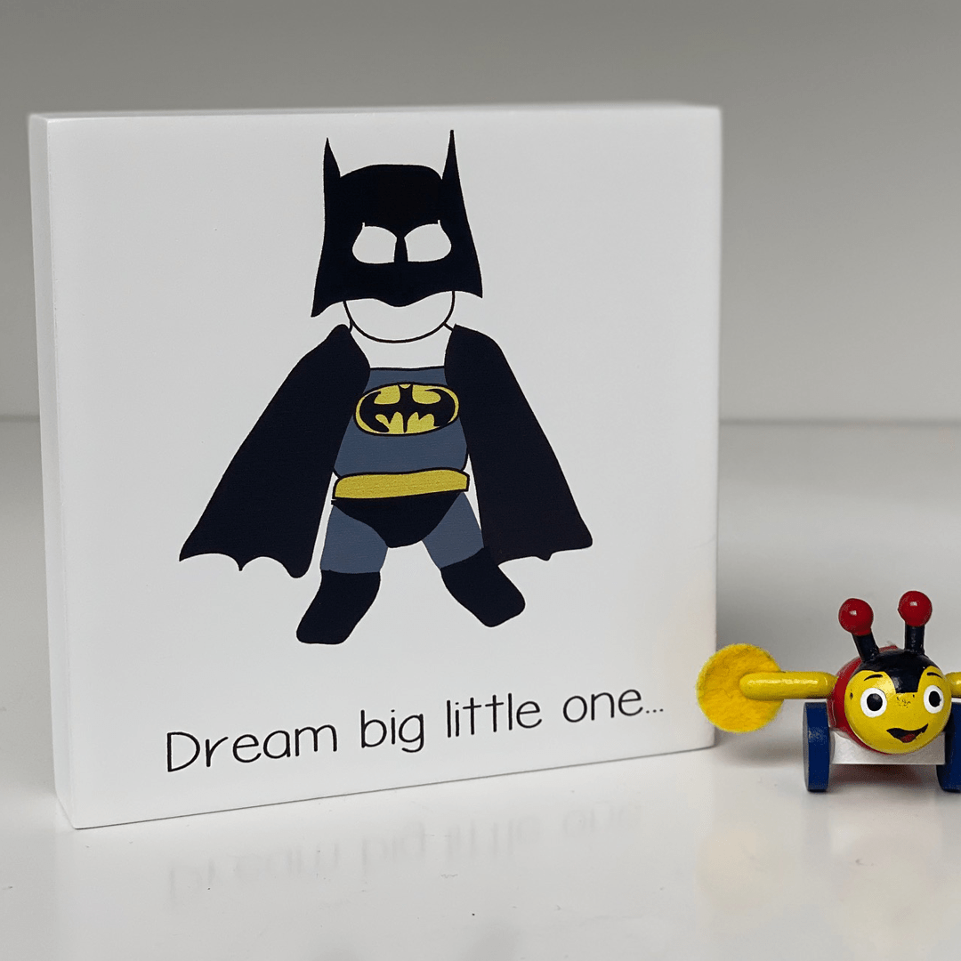 Art block - Dream big batman: NZ Made Greeting Card, , , by Icandy Design Ltd