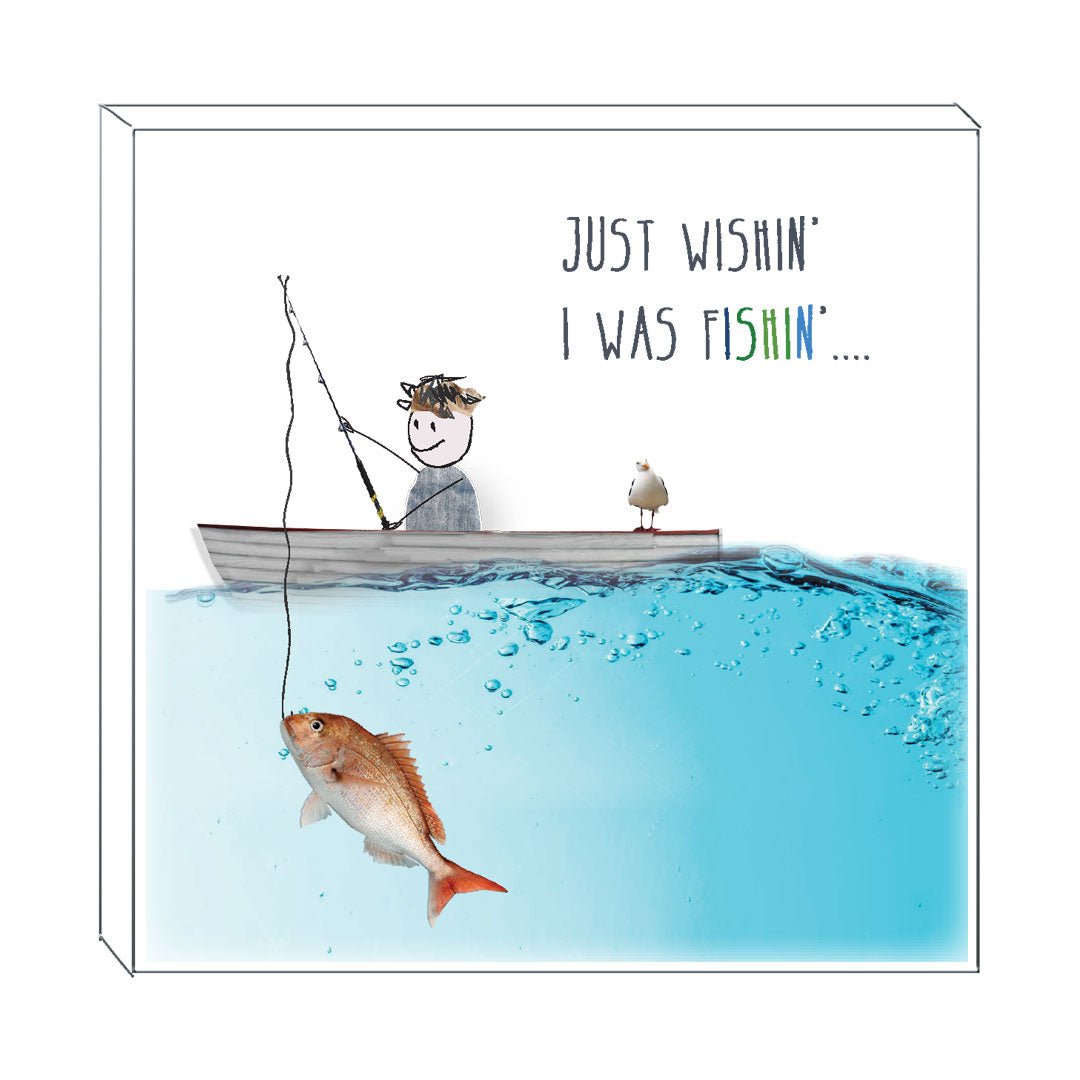 Art Block - Fishing: NZ Made Greeting Card, , , by Icandy Design Ltd