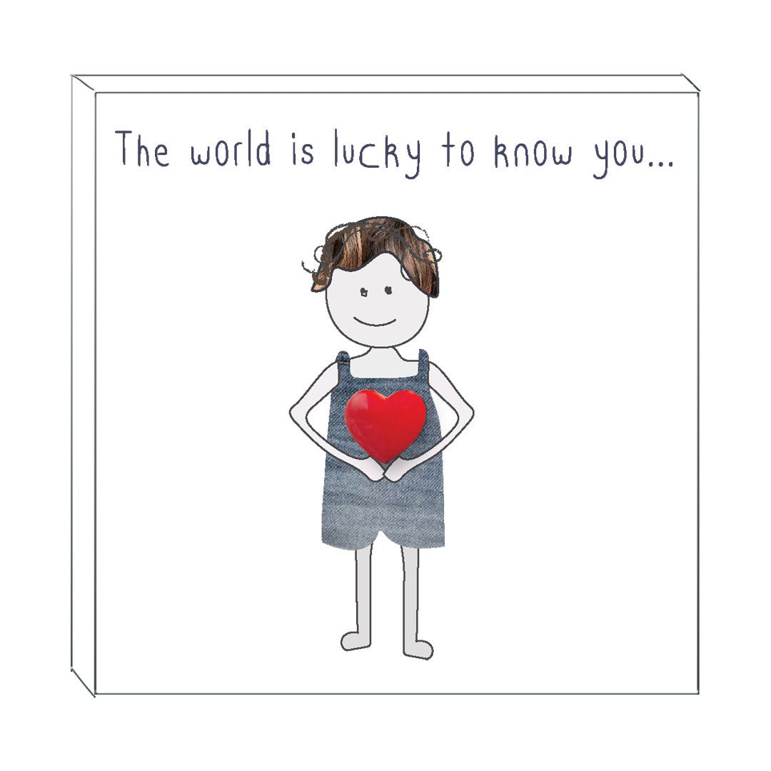 Art block - Lucky to know you: NZ Made Greeting Card, , , by Icandy Design Ltd