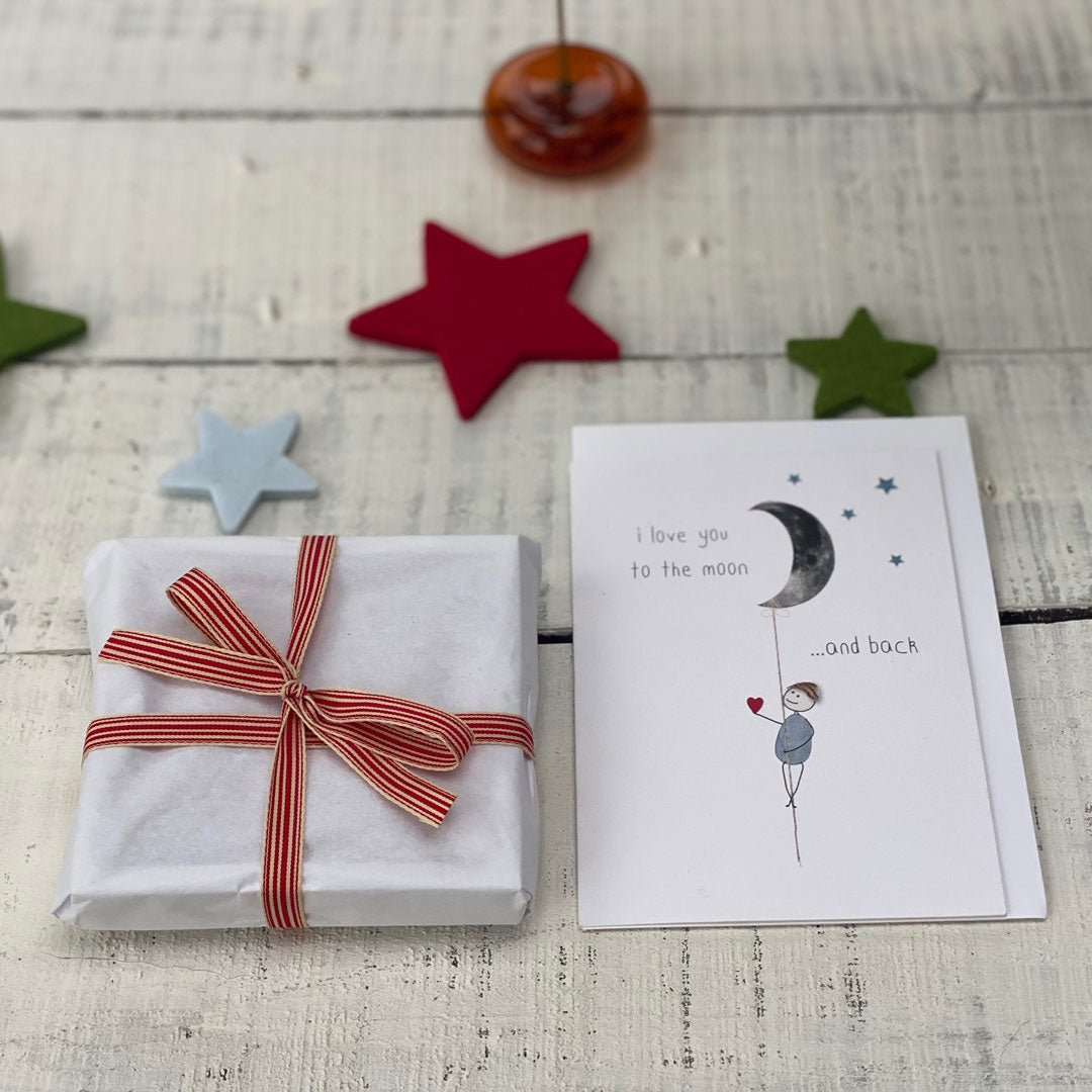 Moon and back: NZ Made Greeting Card, Best sellers, Love, by Icandy Design Ltd